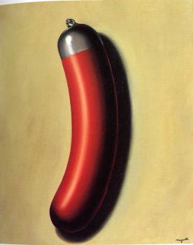 Rene Magritte : helmeted sausage